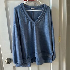 Fantastic Fawn weekender size medium blue with silver threading throughout